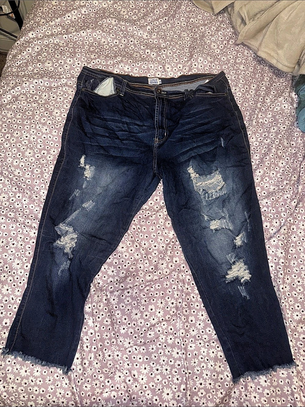 Lolo Jeans Distressed Blue Skinny Jeans